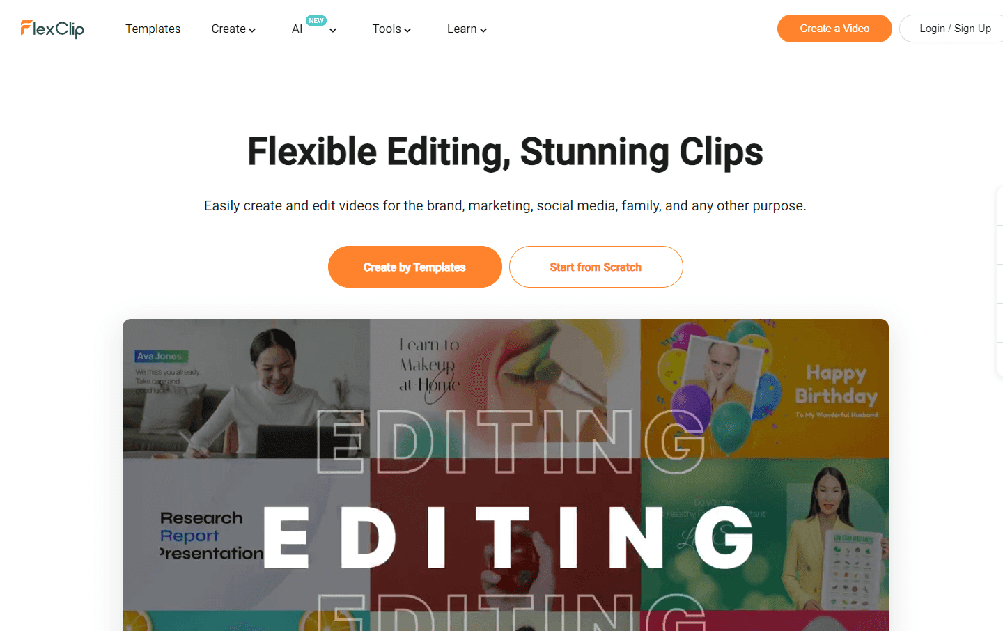 FlexClip video editing interface