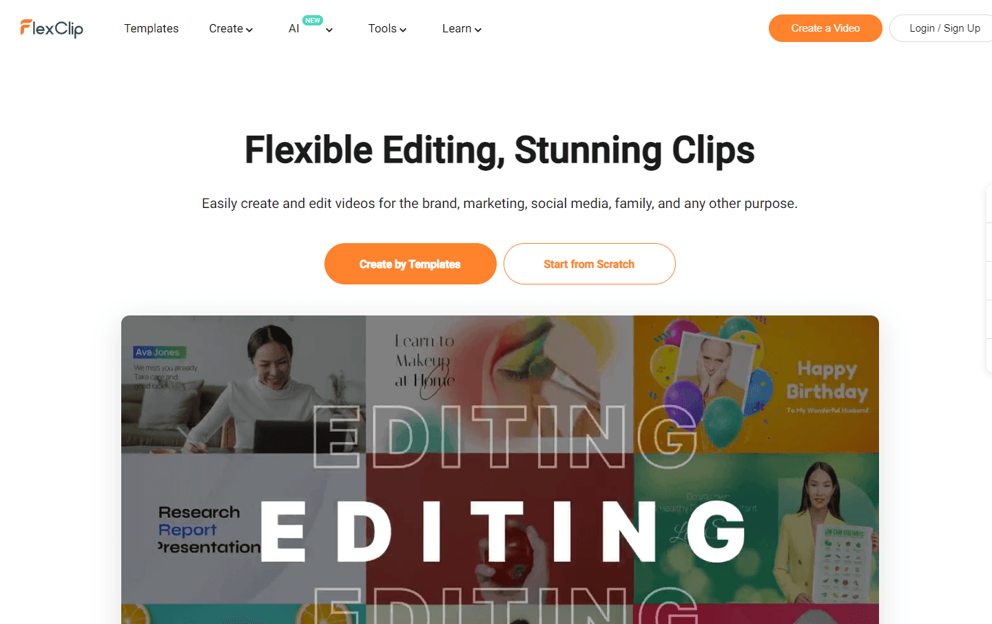 FlexClip video editing interface