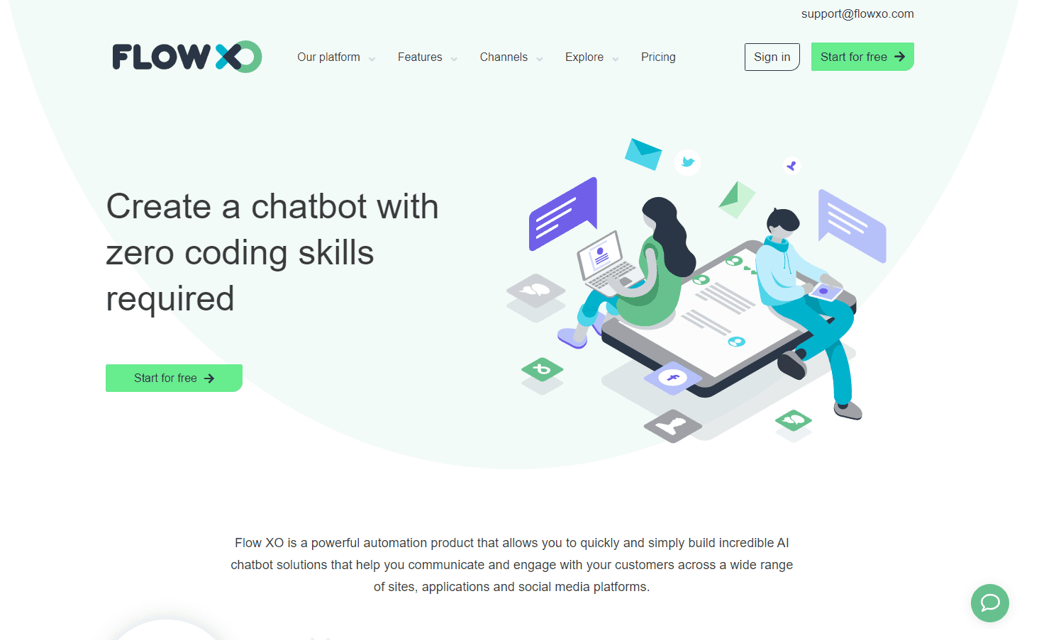 Flow XO's interactive chatbot interface