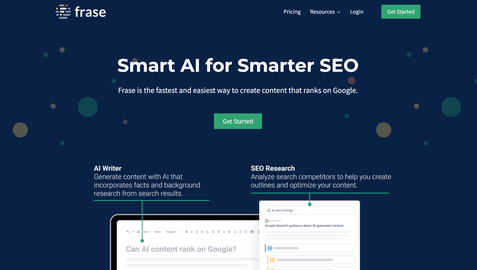 Frase marketing & seo tool screenshot