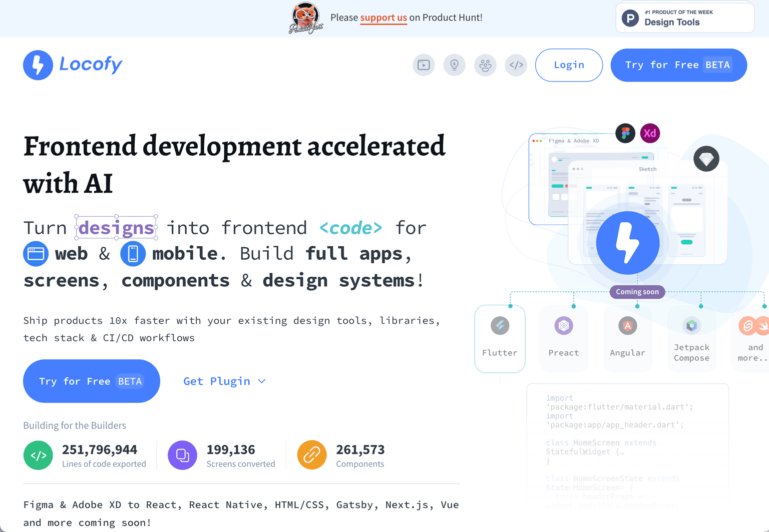 Frontend development transformation with Locofy