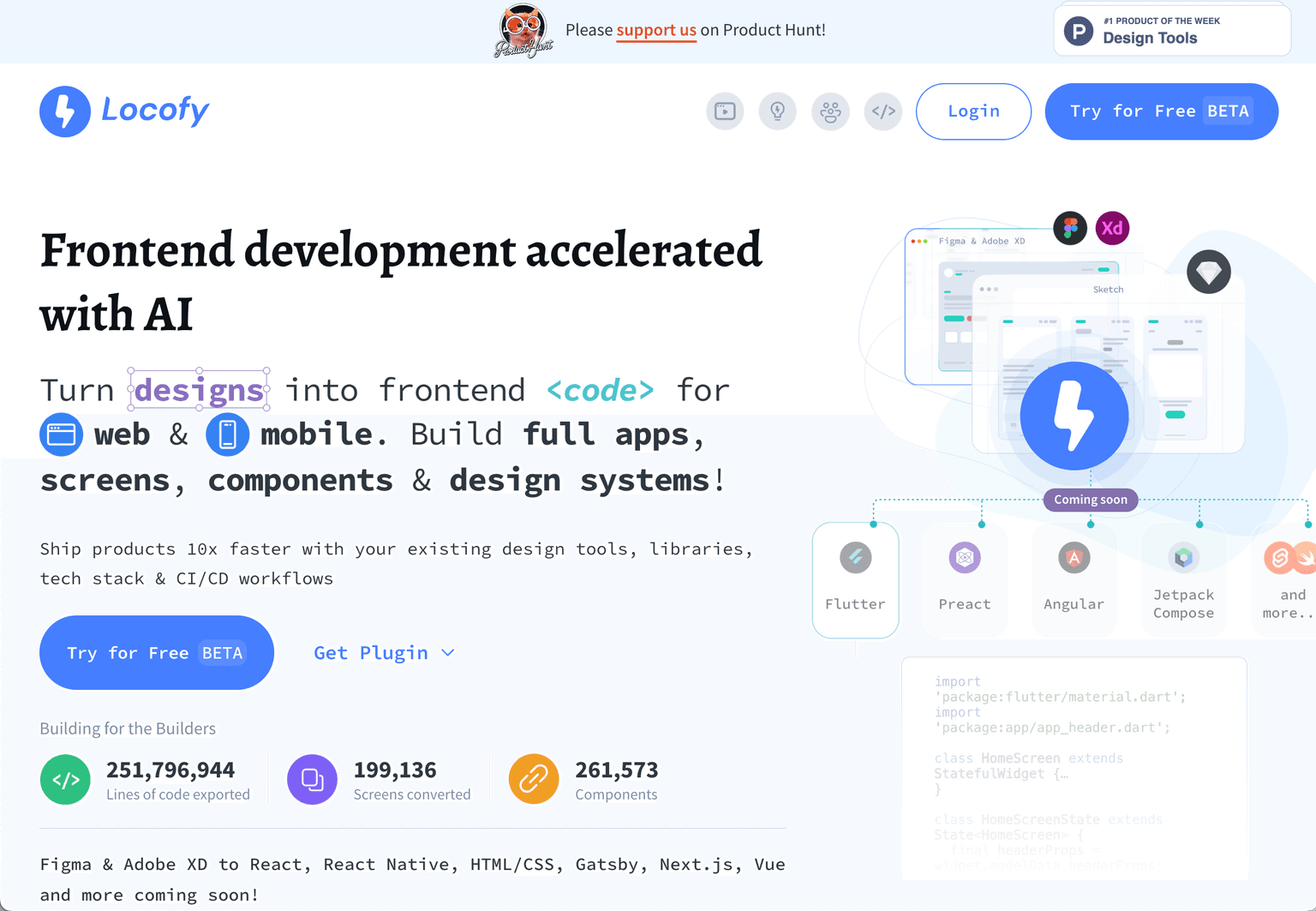 Frontend development transformation with Locofy