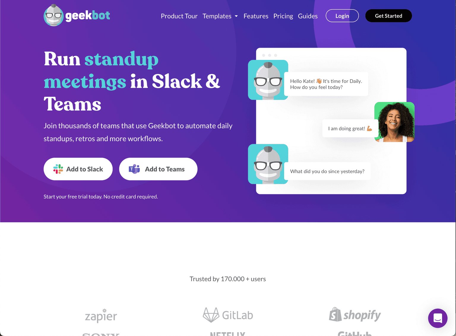 Geekbot - Automate Workflows in Slack & Teams