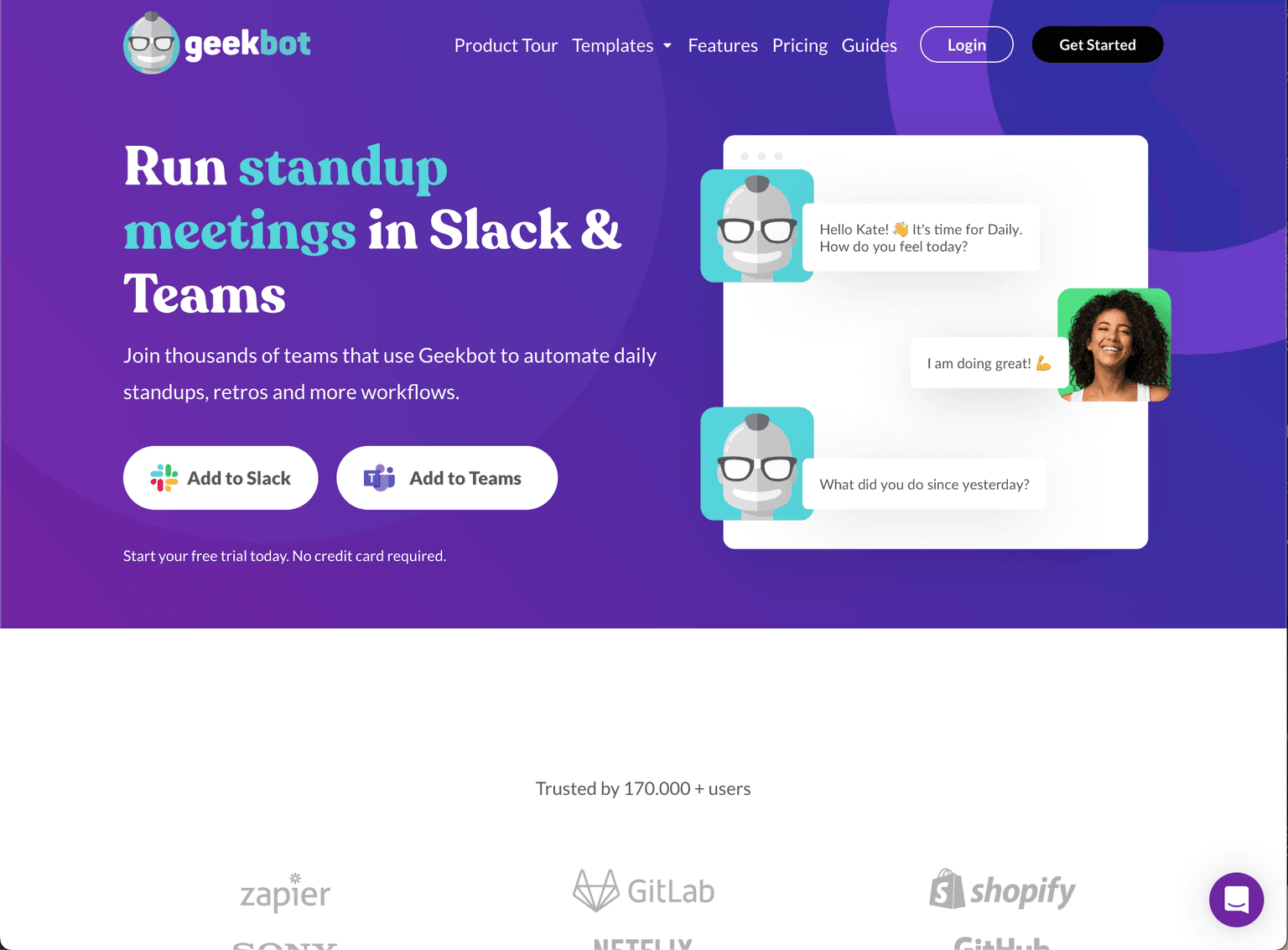 Geekbot - Automate Workflows in Slack & Teams