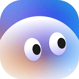 Loopa app icon with a blue gradient mascot face and round cartoon eyes