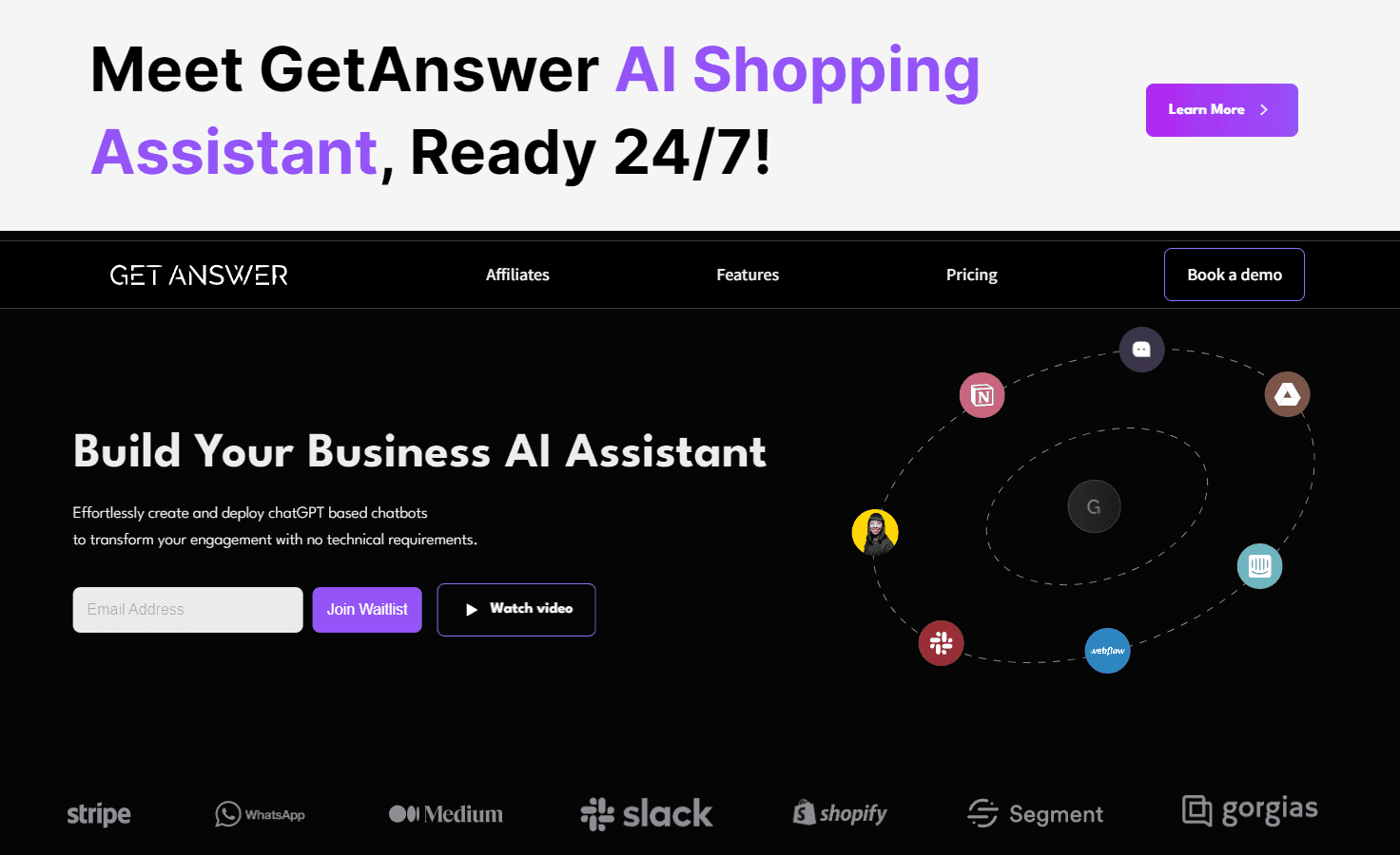 GetAnswer AI chatbot interface