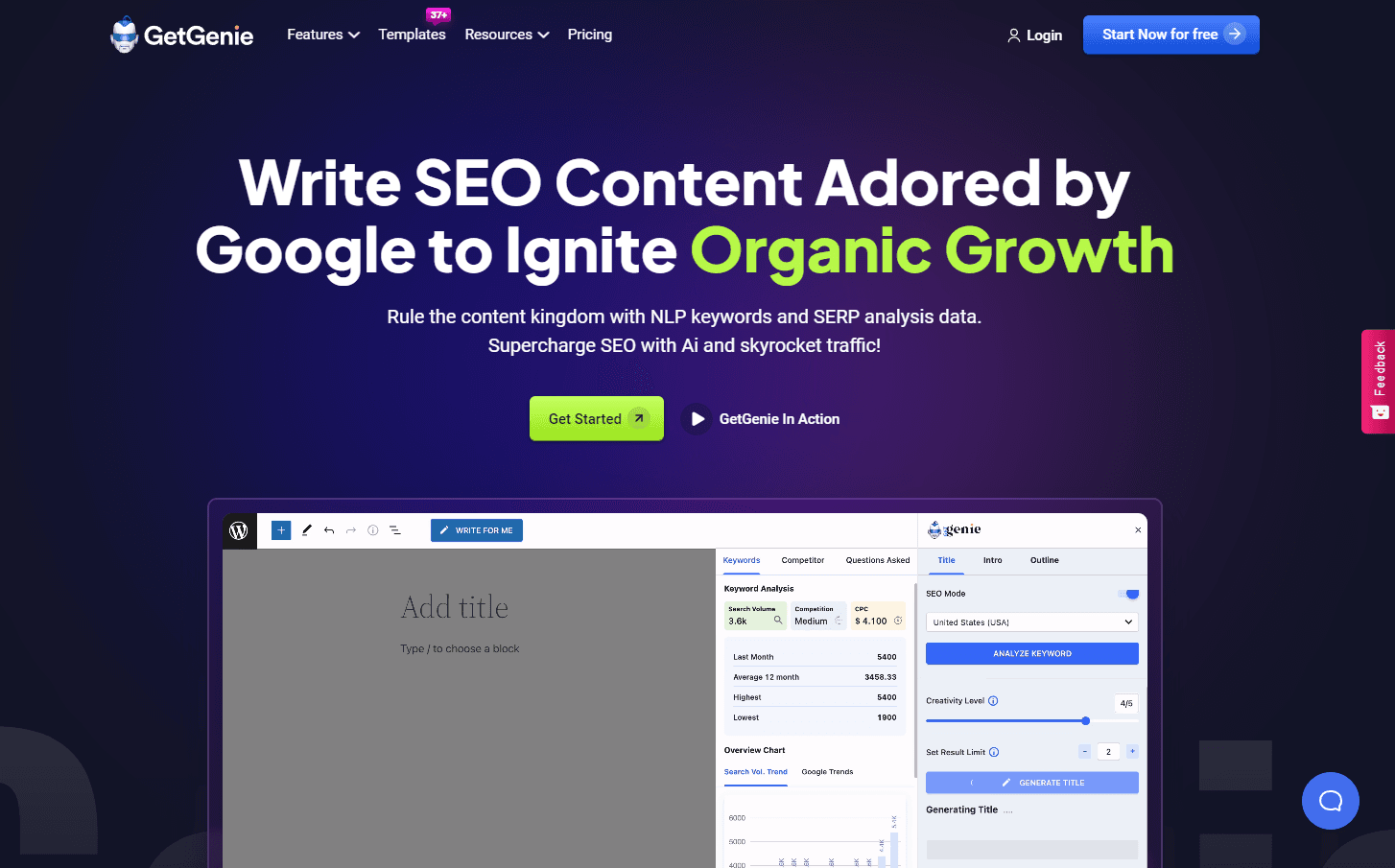 GetGenie Ai homepage screenshot