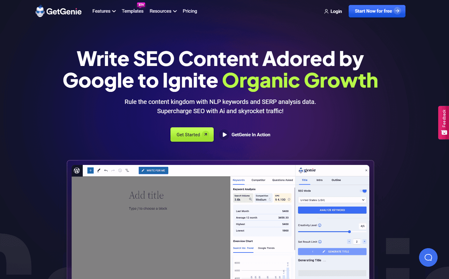 GetGenie Ai homepage screenshot