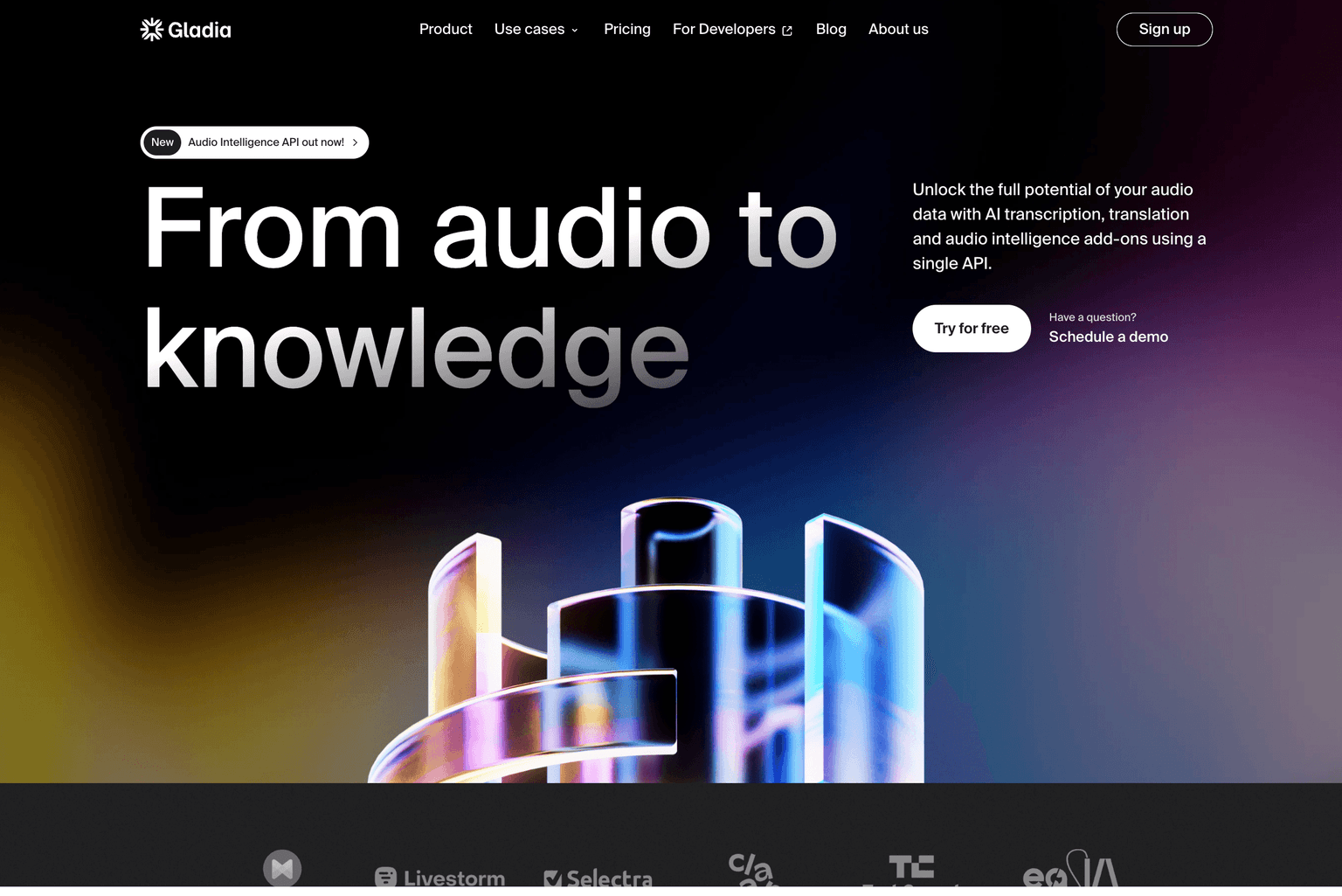 Gladia's audio intelligence platform