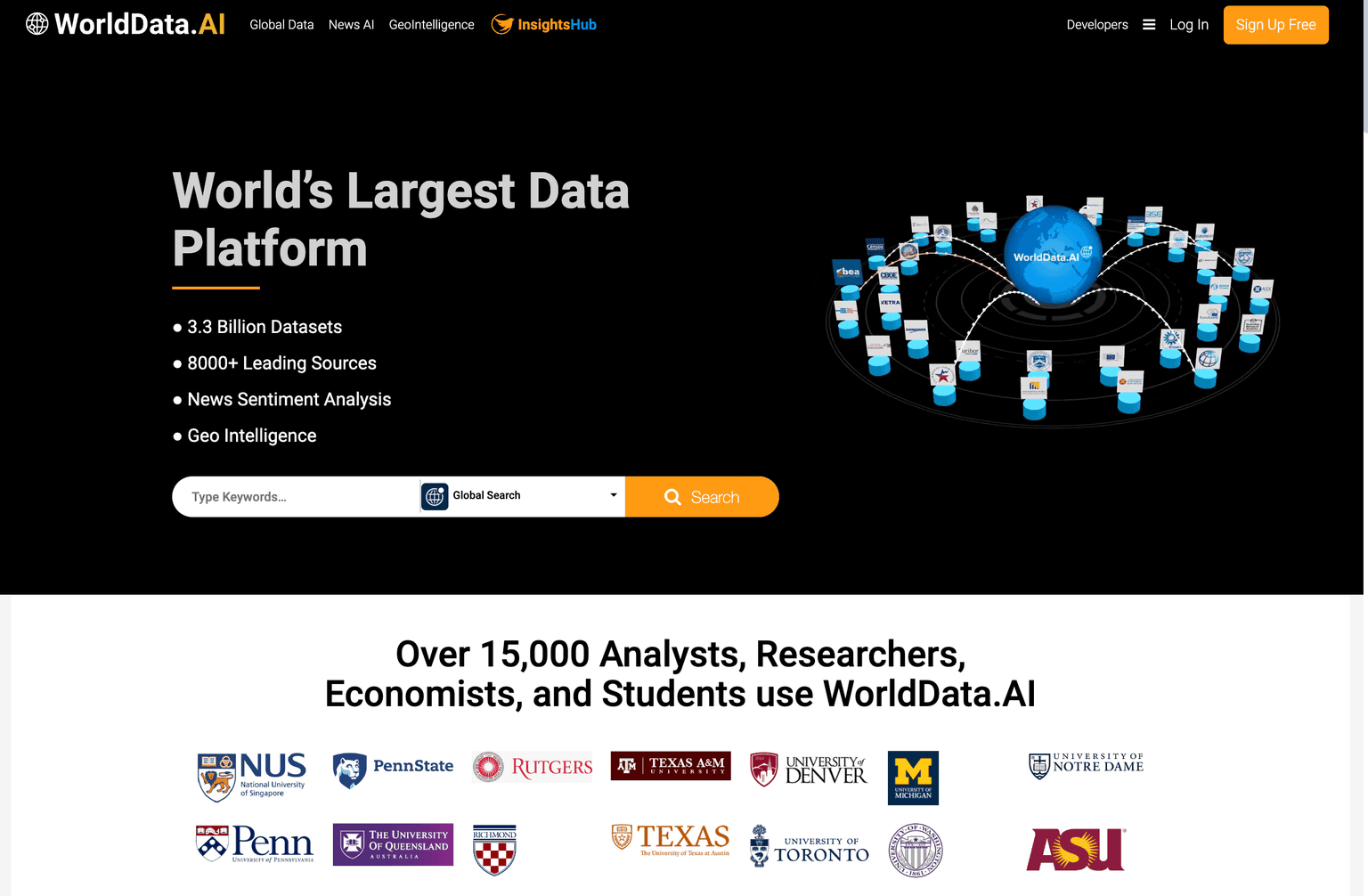 Global data visualization platform