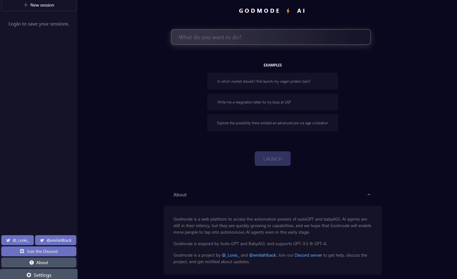 GodMode Interface Display