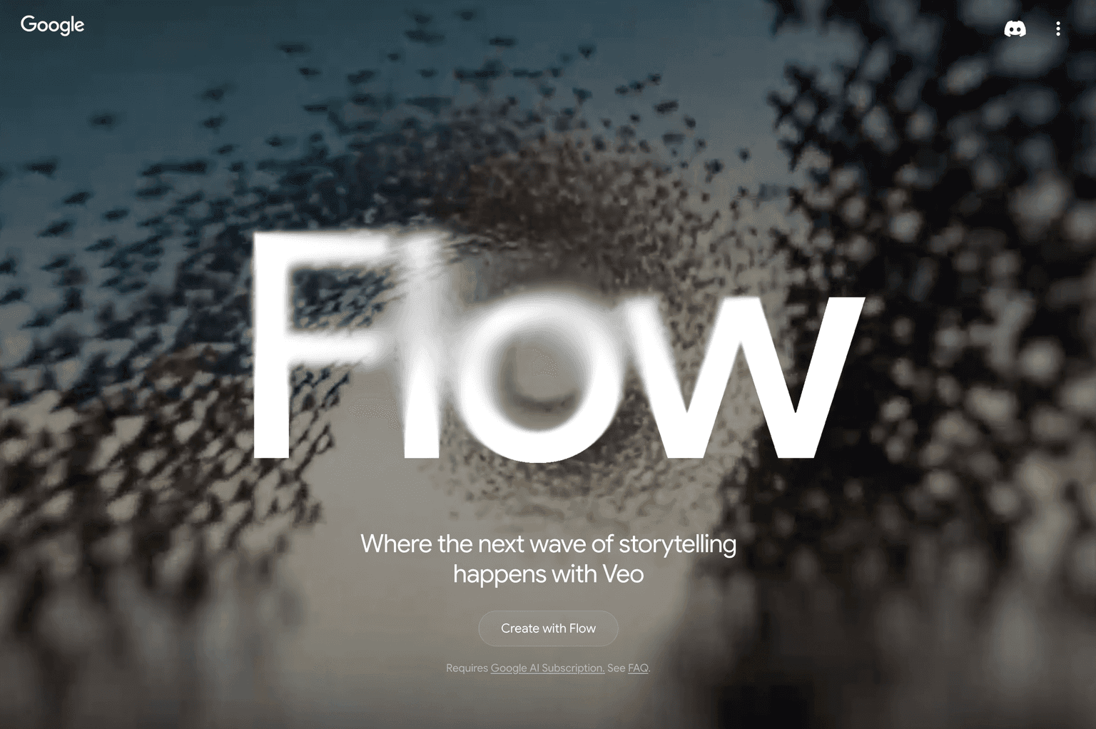 Google Flow AI video creation interface
