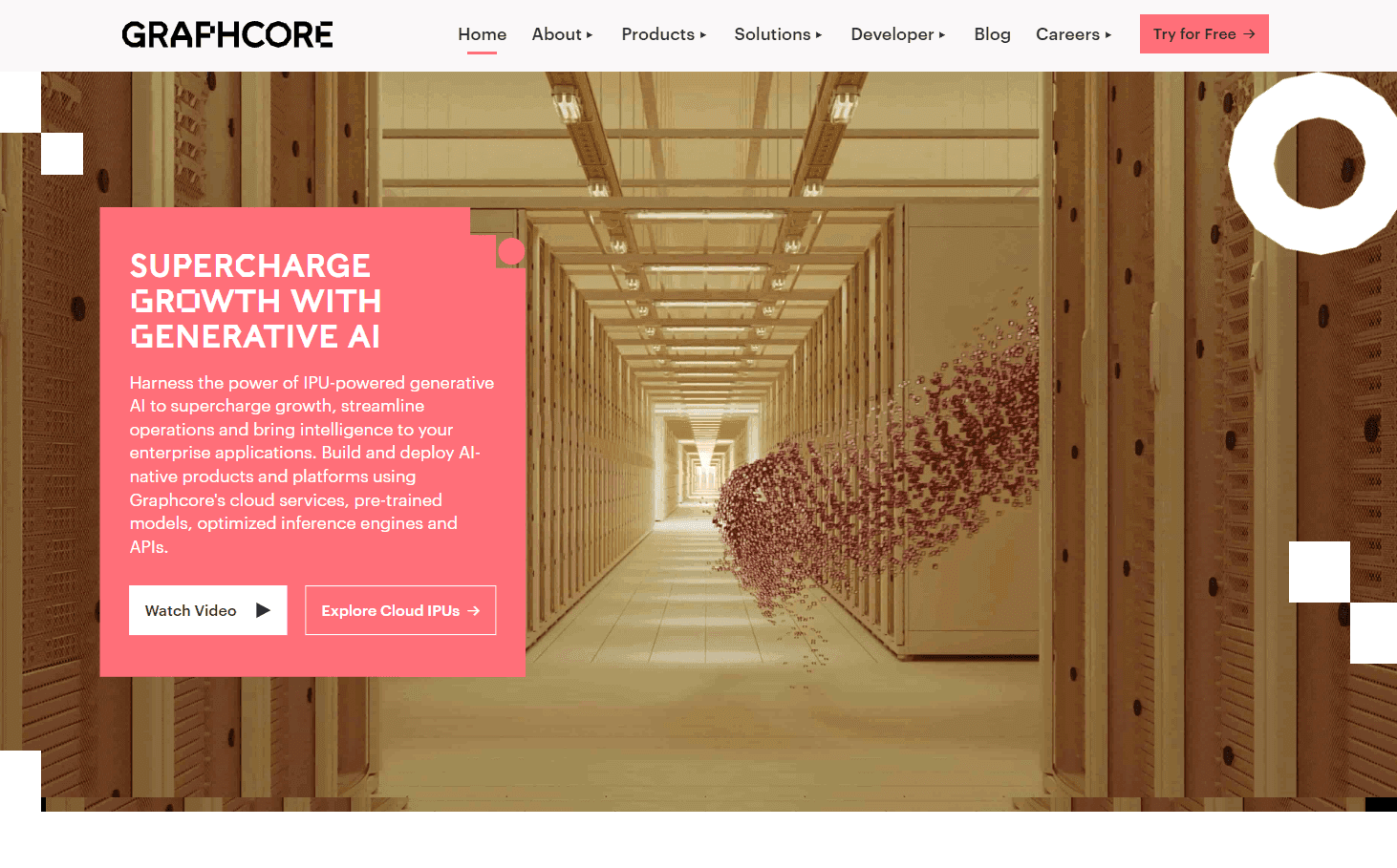 Graphcore's interface showcasing their IPU-powered AI solutions