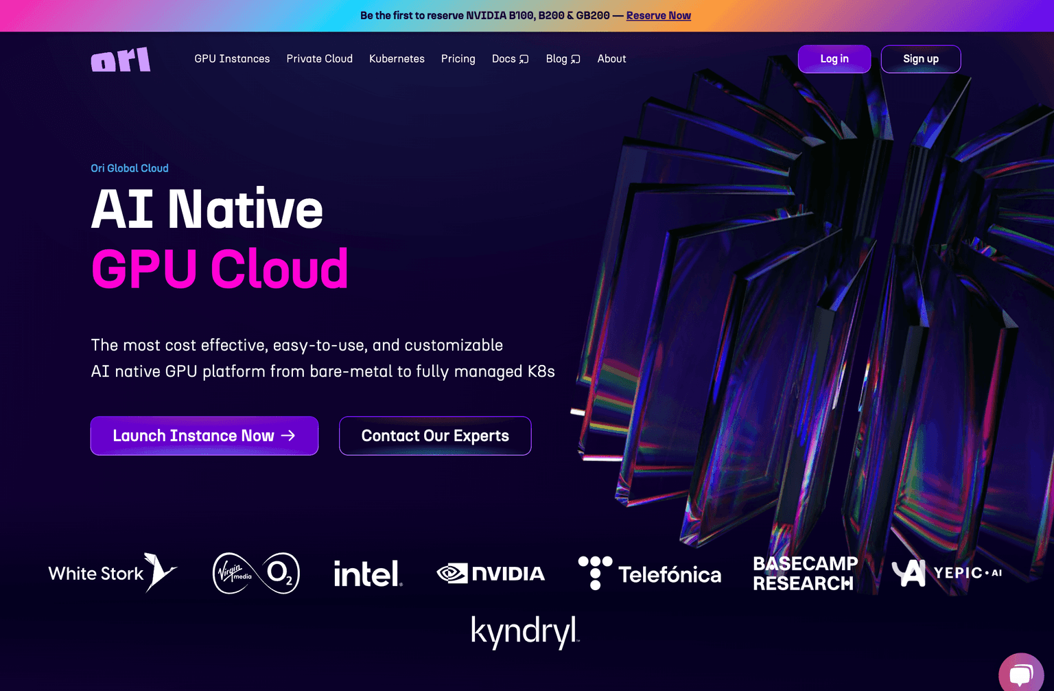 High-performance cloud GPU computing platform interface.