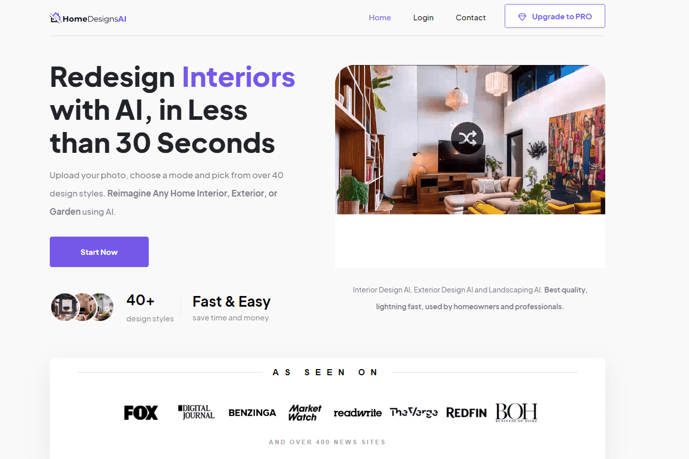 HomeDesigns AI platform interface