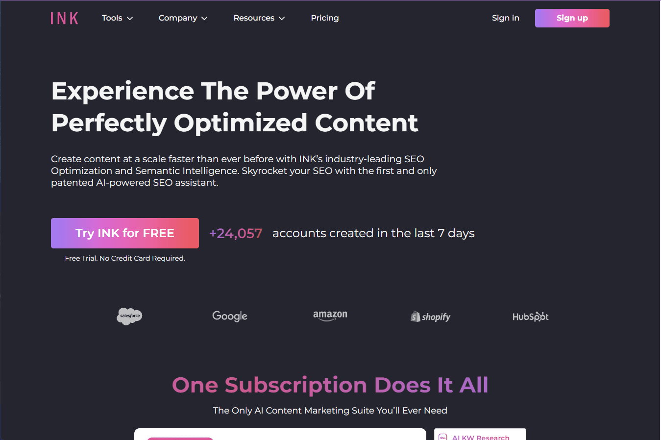 INK AI SEO Assistant Interface