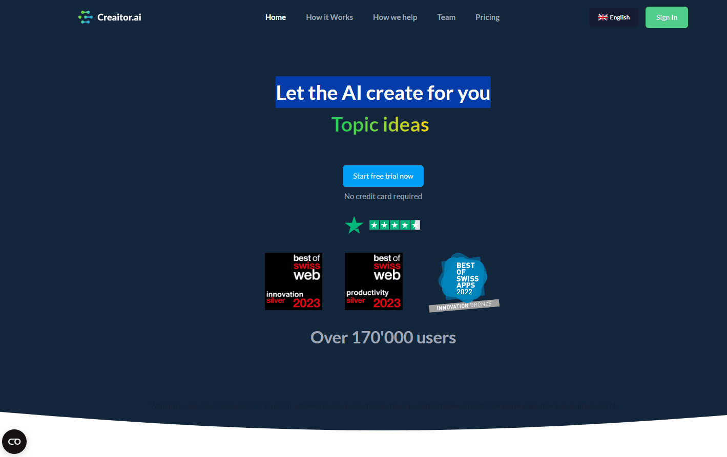 Innovative AI writing platform interface.