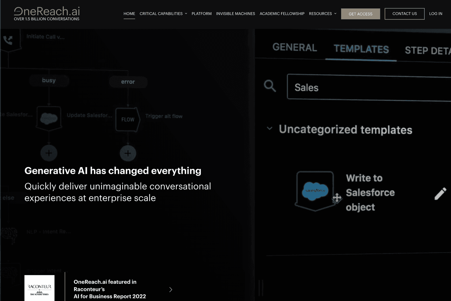 Innovative conversational AI platform interface