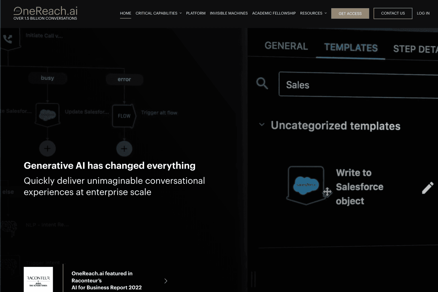 Innovative conversational AI platform interface
