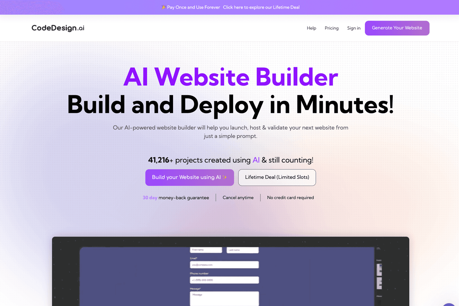Innovative website design interface.