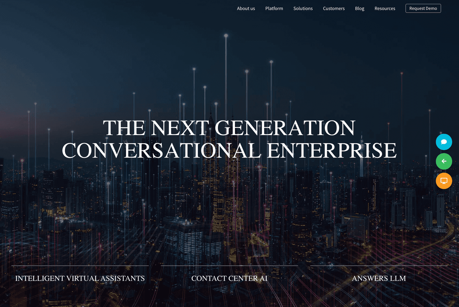Interactive Avaamo AI interface