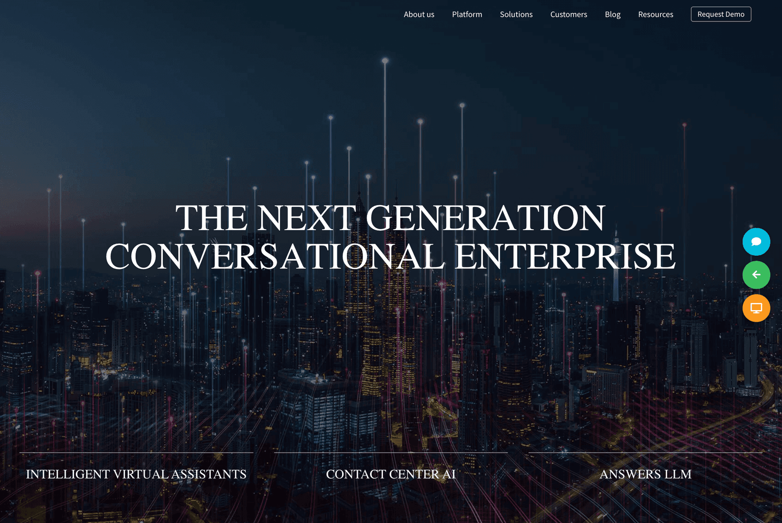 Interactive Avaamo AI interface