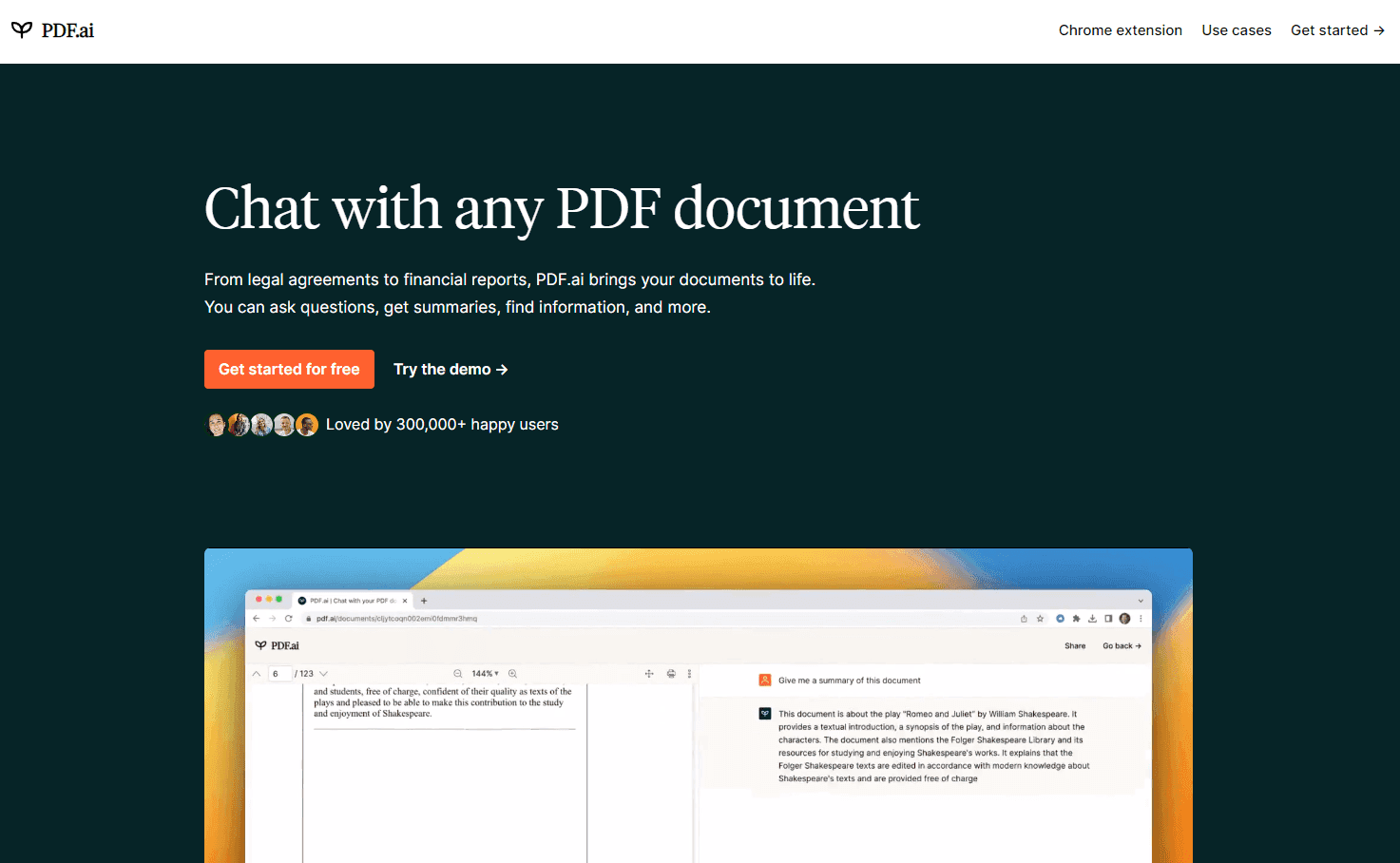 Interactive PDF chat interface