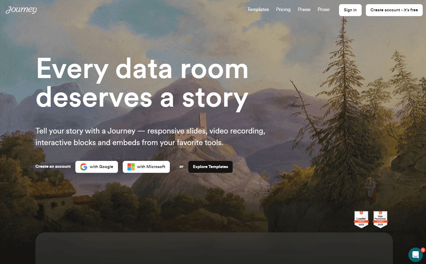 Journey's platform showcasing its interactive storytelling features.