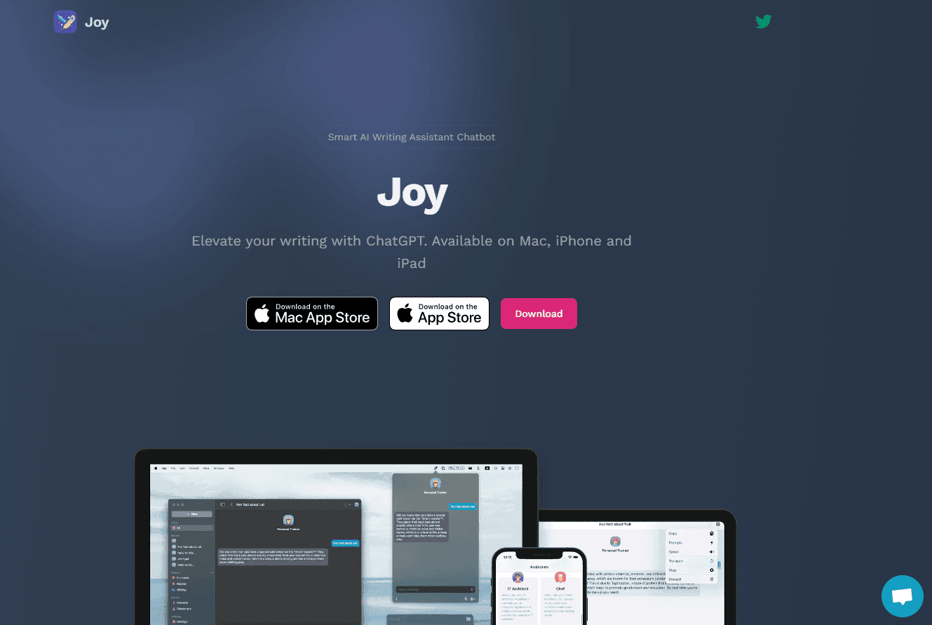 Joy platform interface for writers