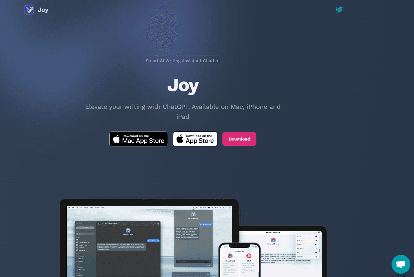 Joy platform interface for writers
