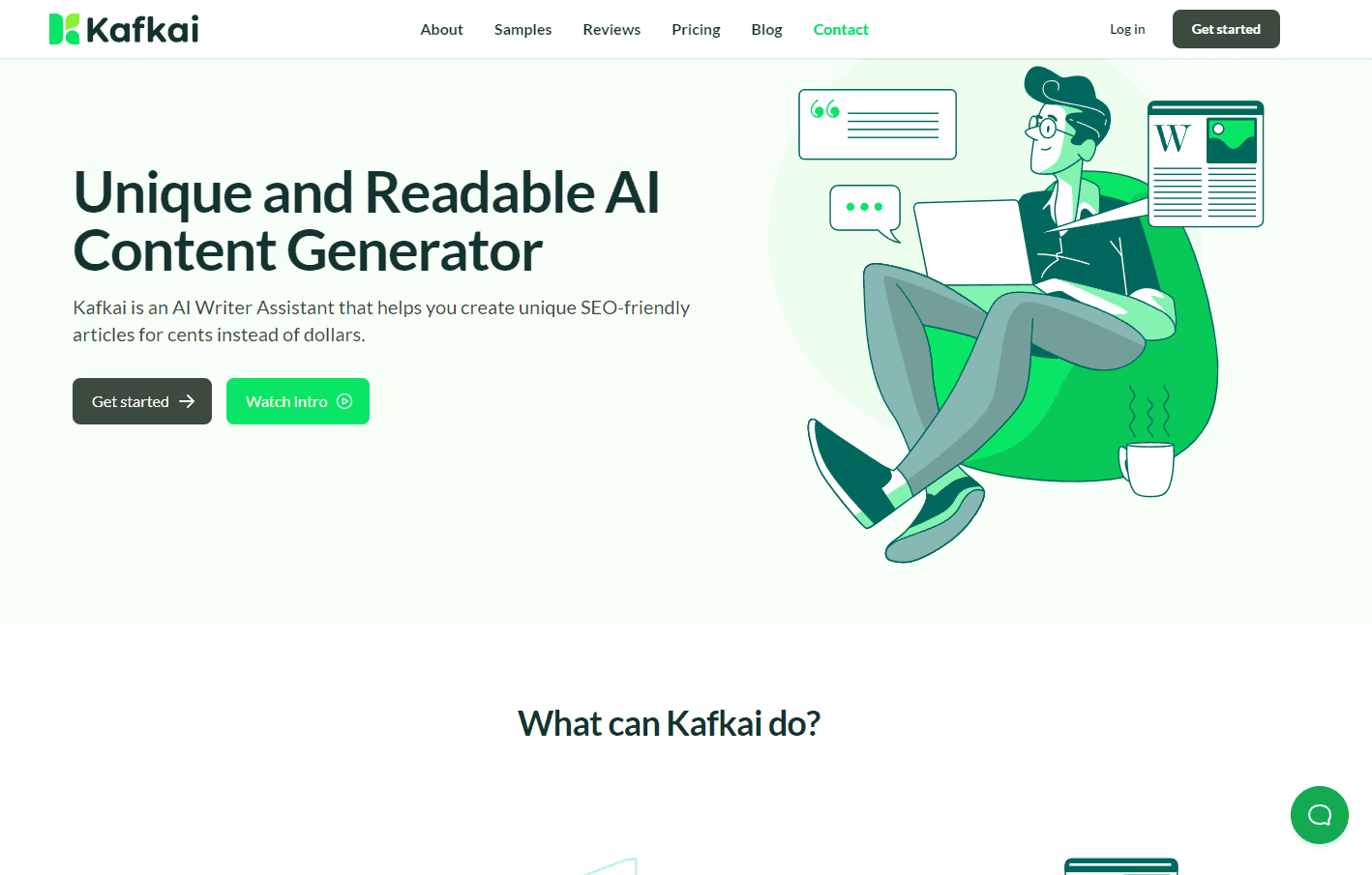 Kafkai AI content generation interface.