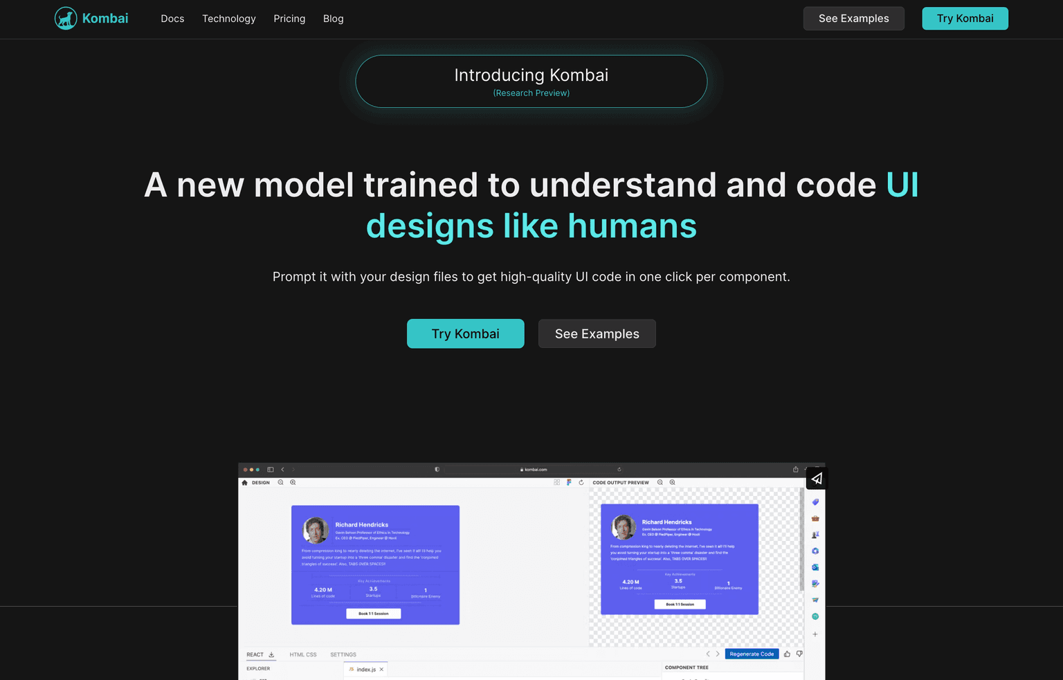 Kombai's user-friendly interface