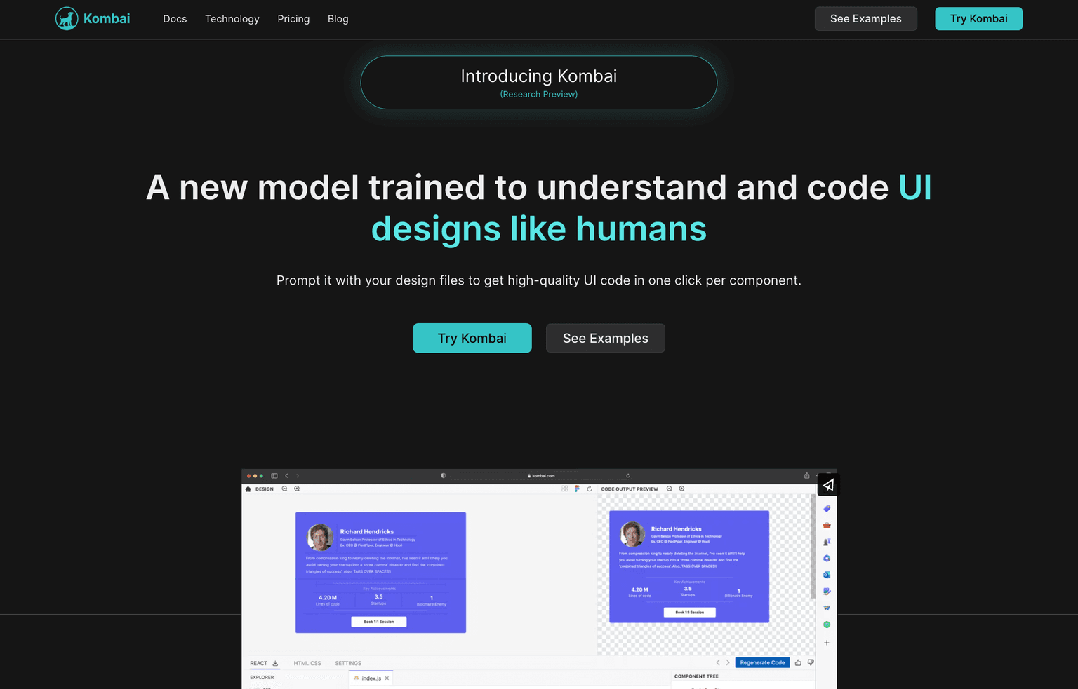 Kombai's user-friendly interface
