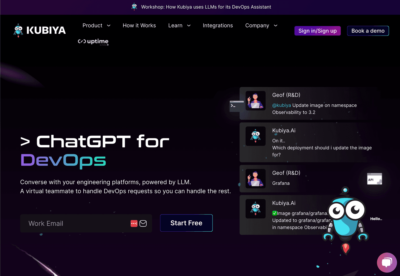 Kubiya virtual DevOps assistant