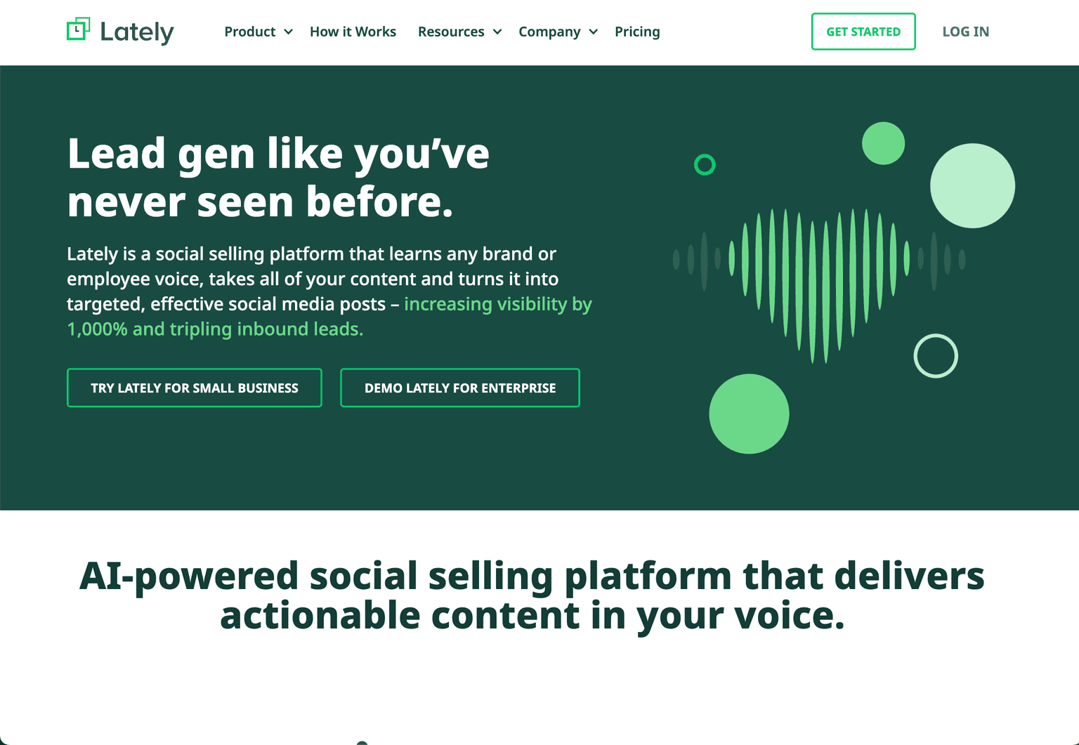 Lately platform interface showcasing AI-driven content generation tools.