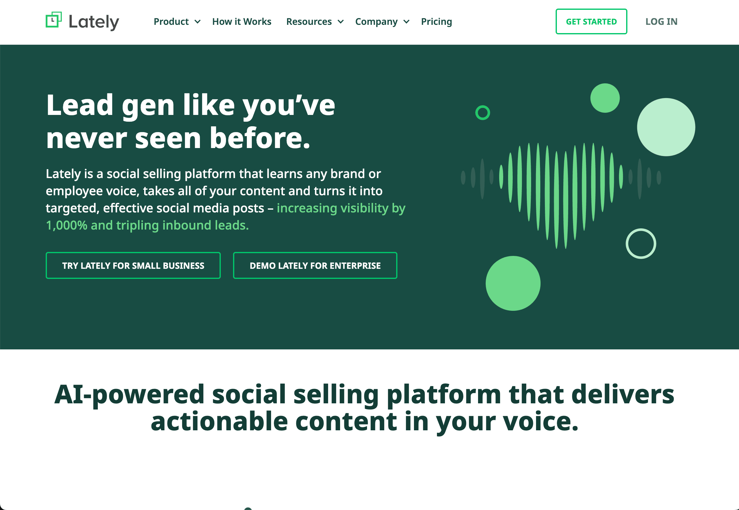 Lately platform interface showcasing AI-driven content generation tools.