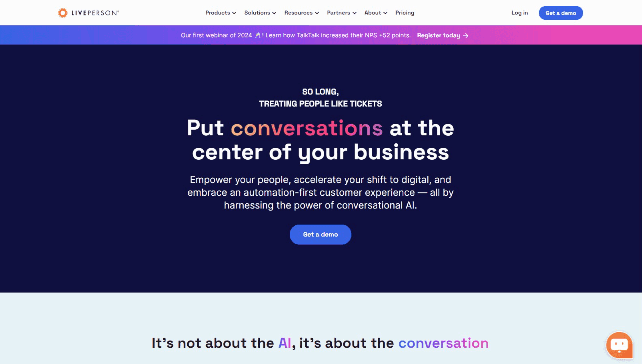 LivePerson Conversational AI Platform Interface