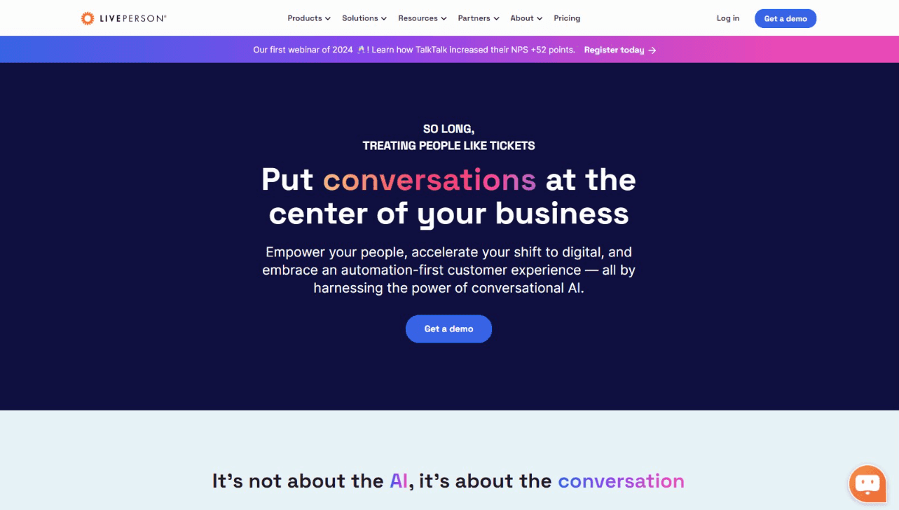 LivePerson Conversational AI Platform Interface