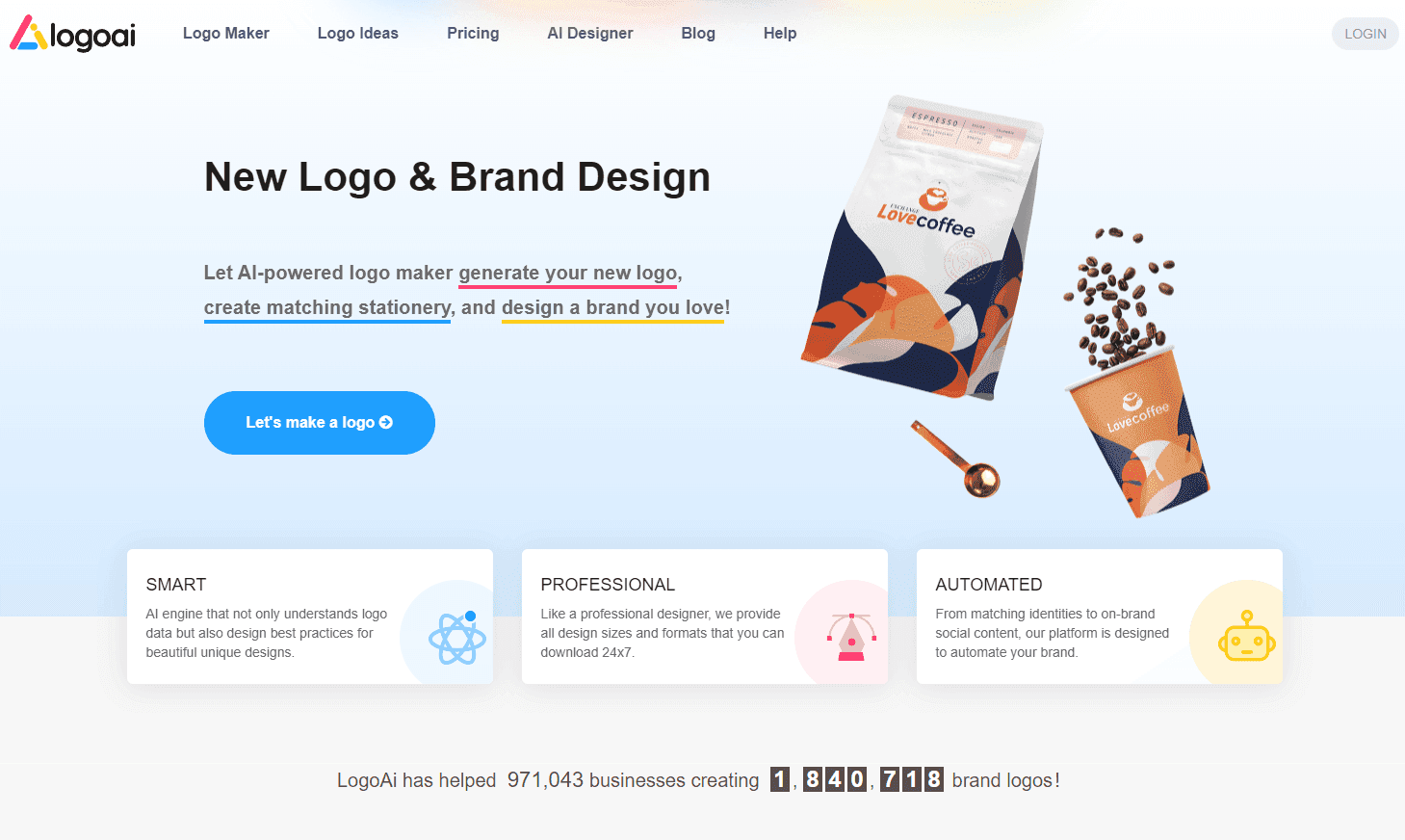 LogoAI's intuitive interface for logo design