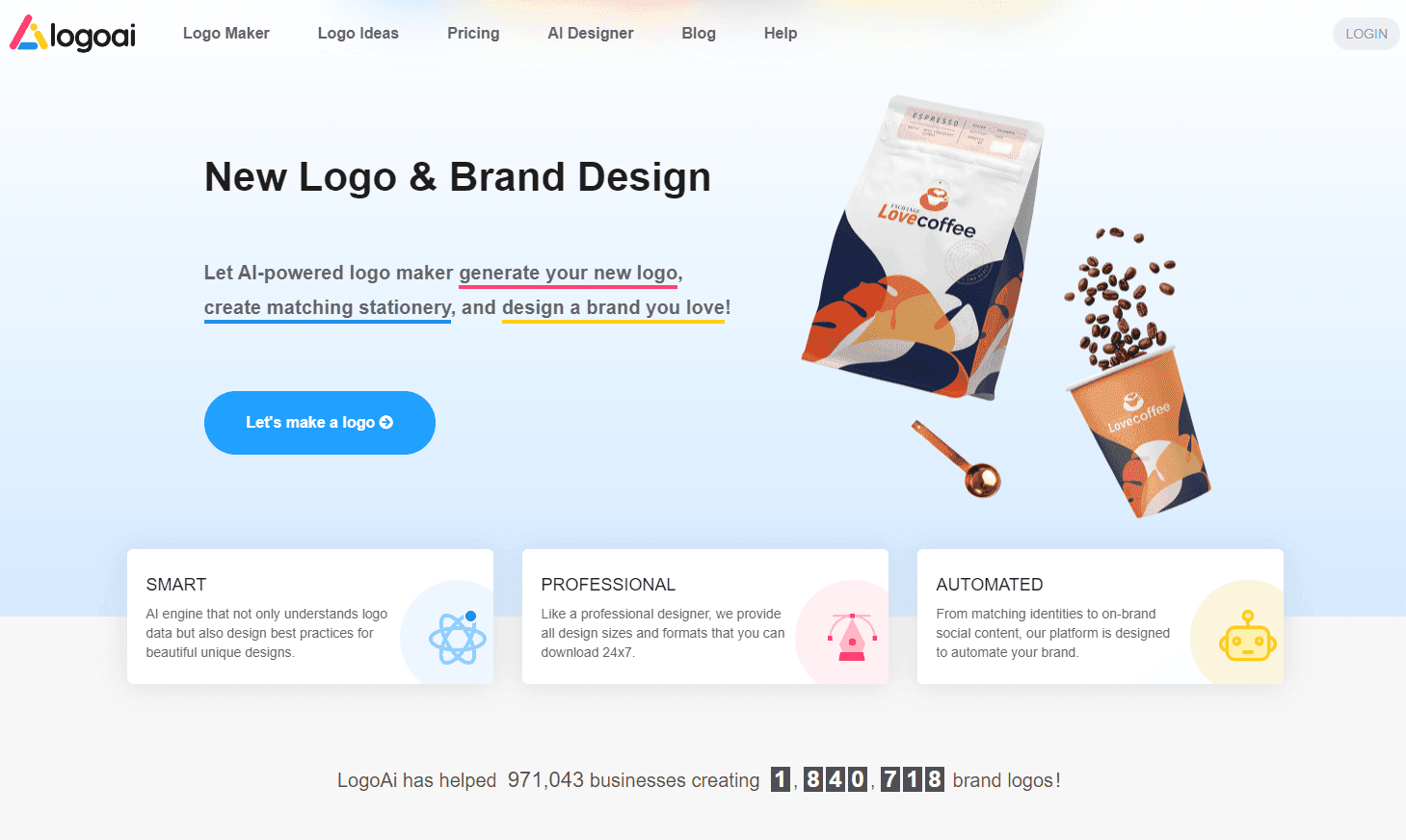 LogoAI's intuitive interface for logo design