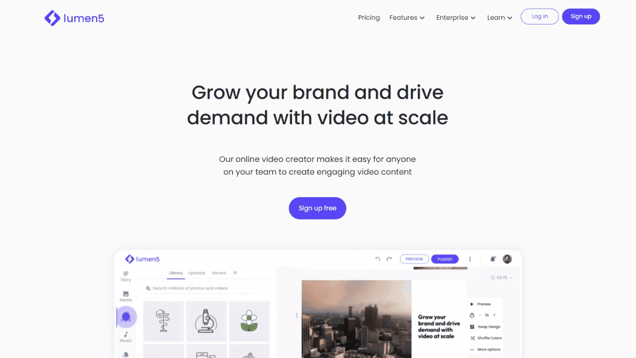 Lumen5 Video Creation Platform Interface