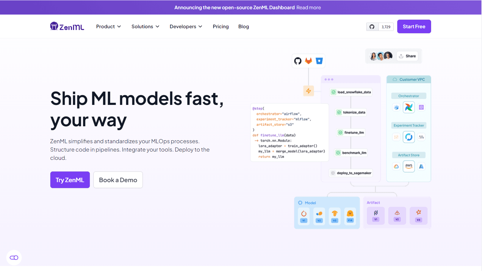 MLOps framework interface
