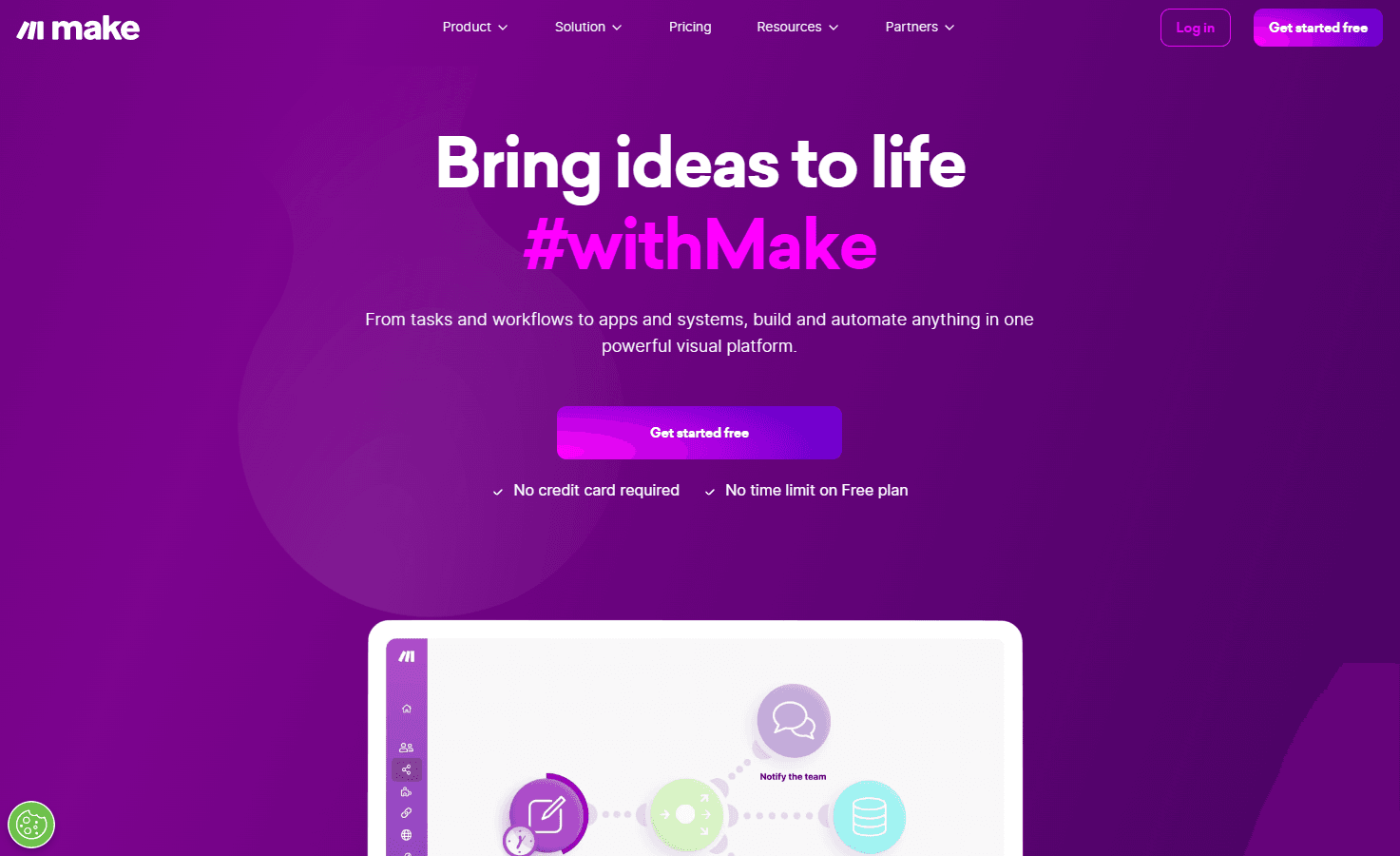 Make's visual workflow automation interface