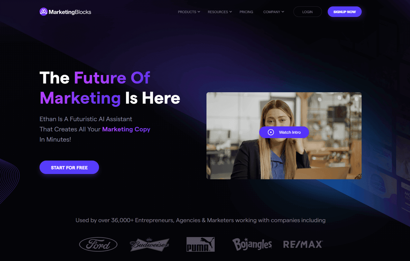 MarketingBlocks AI Assistant Interface