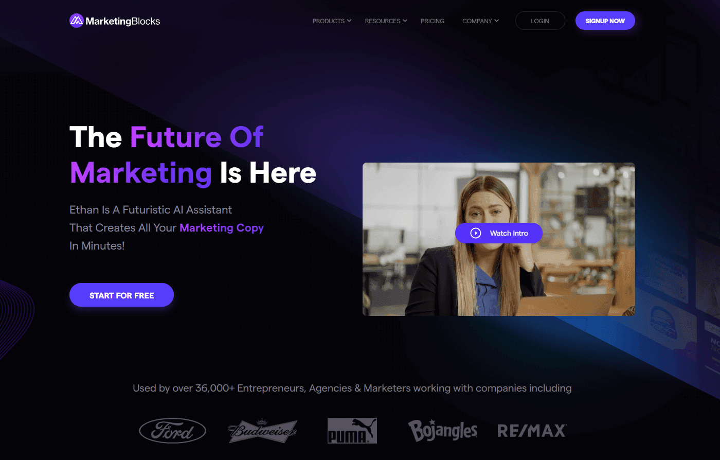 MarketingBlocks AI Assistant Interface