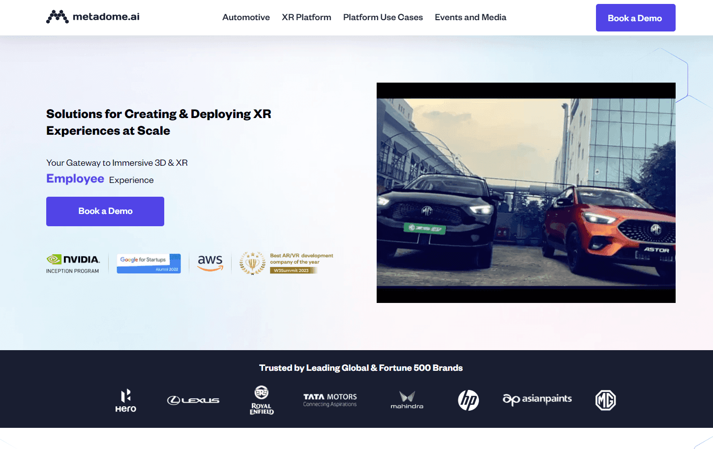 Metadome.ai XR platform interface