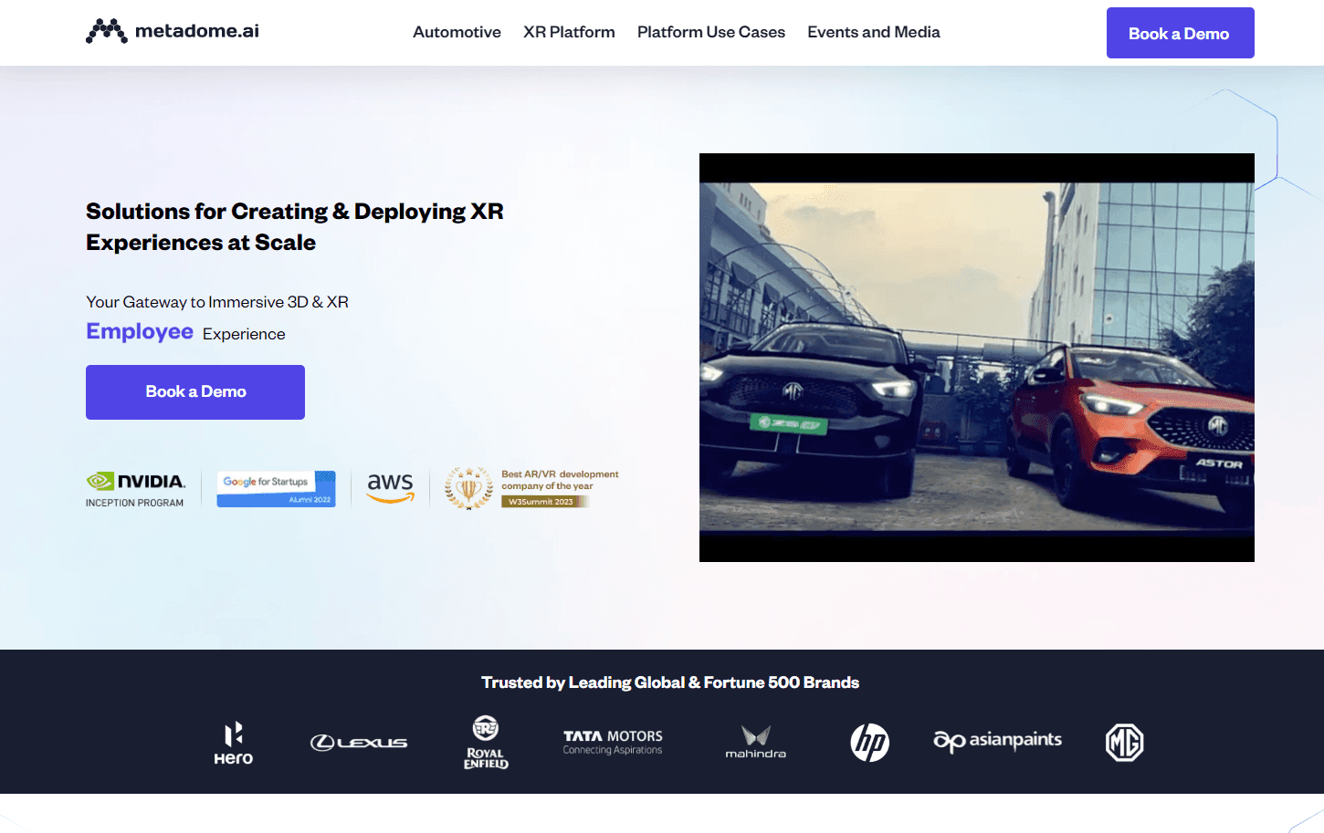 Metadome.ai XR platform interface