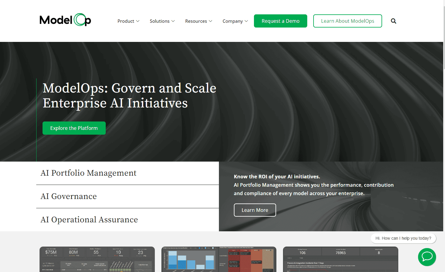 ModelOp's enterprise AI governance platform