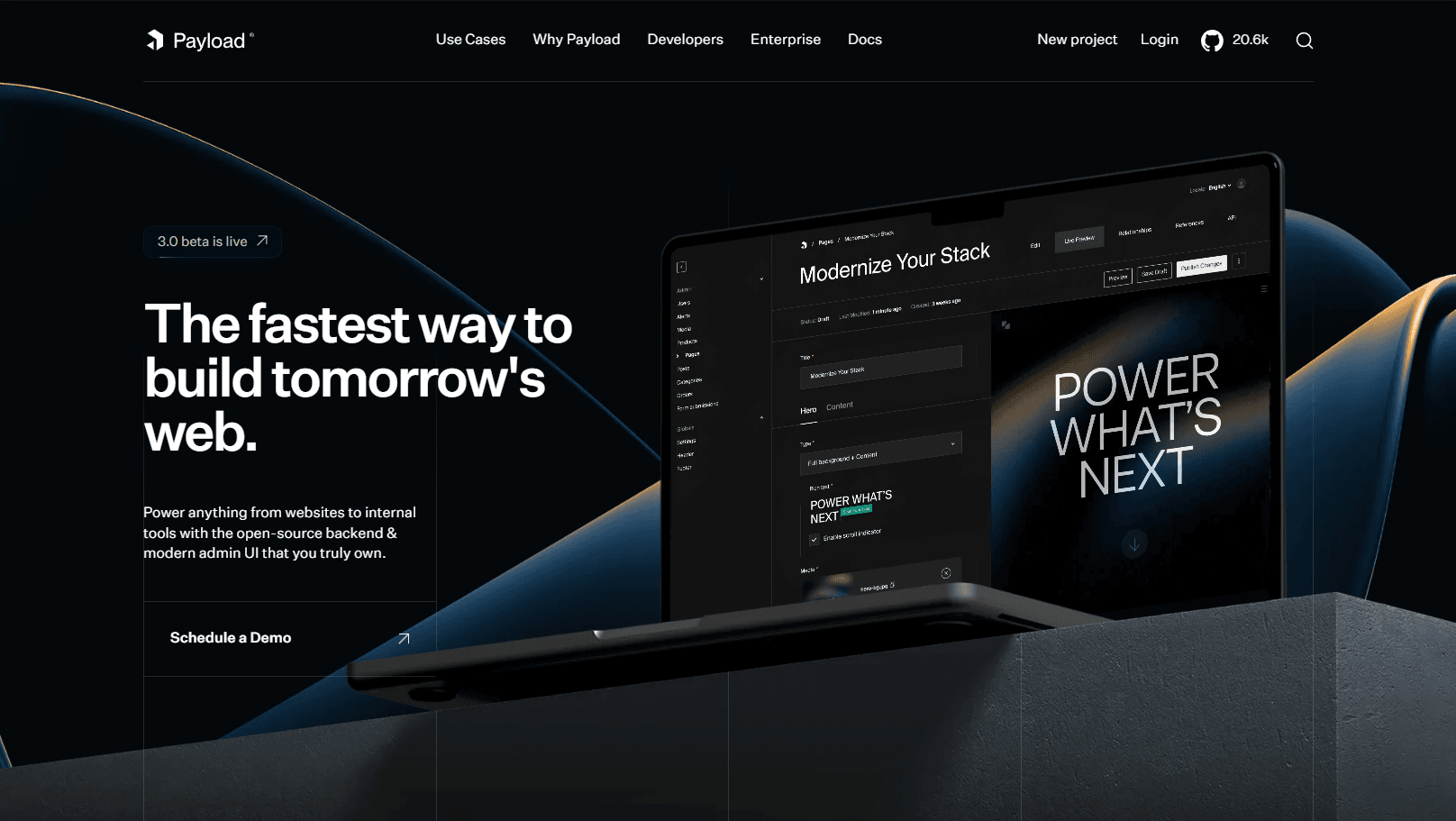 Modern headless CMS interface