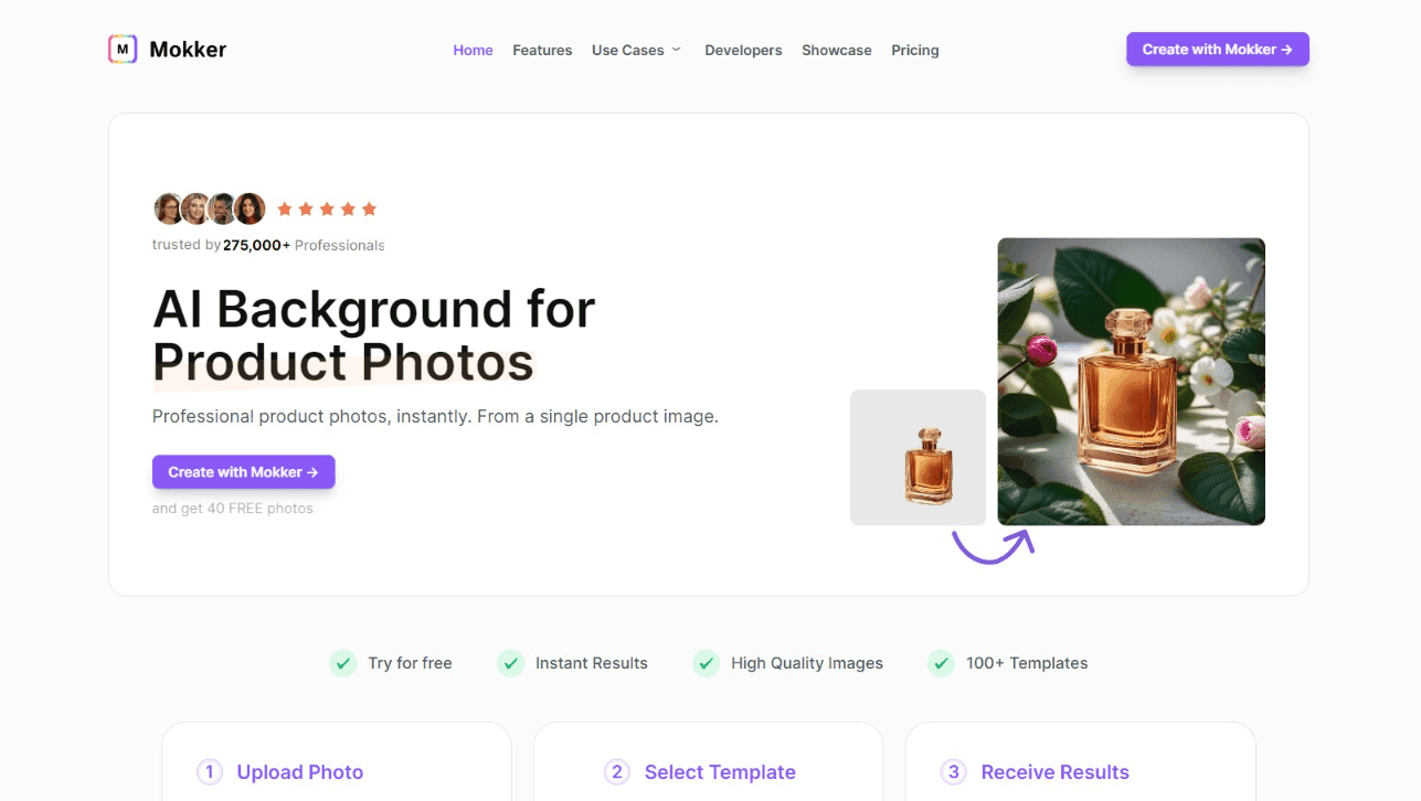 Mokker AI Product Photography Tool